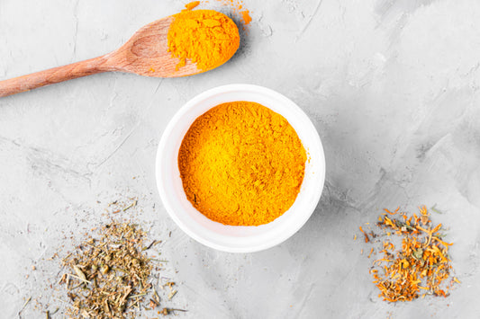 Turmeric powder top view